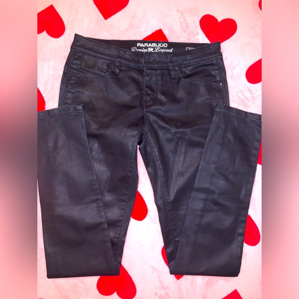 Black faux leather denim pants Parasuco Denim Legend Size W29
